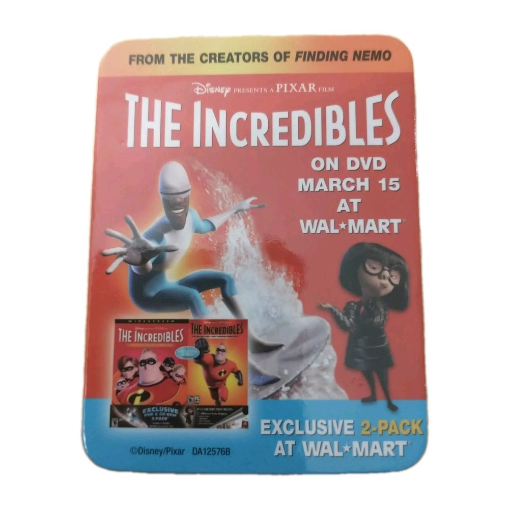 Walt Disney The Incredibles (Wal-Mart 2-pack cardboard) DVD Movie Button Pin